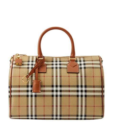 check burberry bag|burberry check and leather bag.